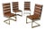 Doghe Model Chairs with Metal Structure and Brown Suede Seat from Metalarte, 1970s, Set of 4 For Sale