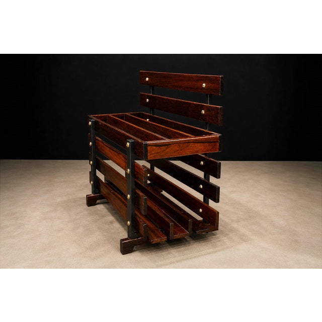 Brazilian Modern Magazine Rack in Rosewood, Unknown, 1960’s For Sale - Image 13 of 13