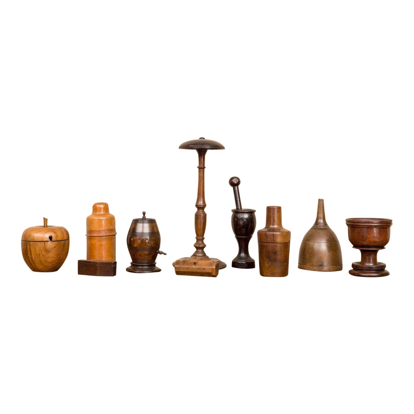 1830 English Treenware Collection 10 Pieces Chairish