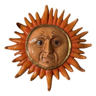Serigo Bustamante Mexican Paper Mache Sun Face 61/100 For Sale