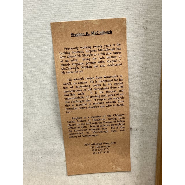 Circa 2002 Stephen K. McCullough. “Bird Headed Shamans” Original Acrylic Indian Painting For Sale - Image 9 of 12