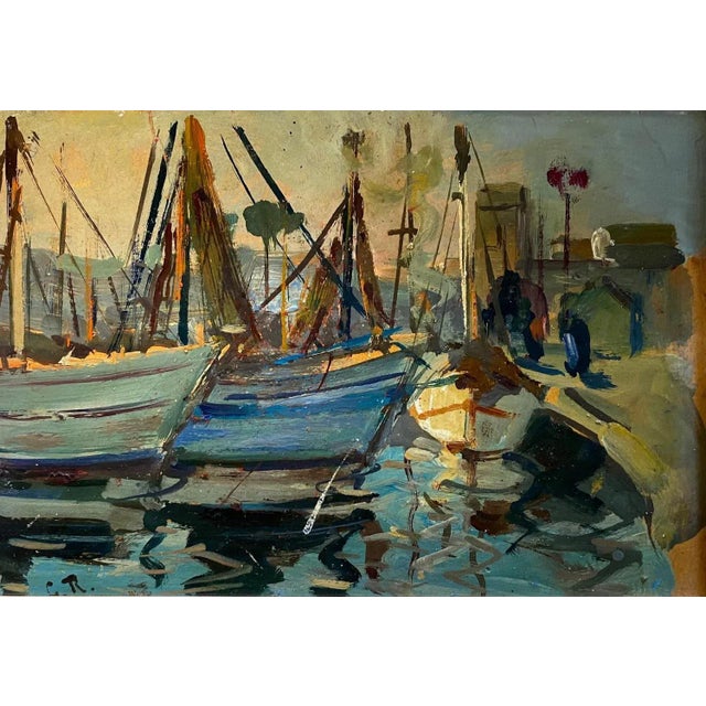 Guillaume Roger, Boats, Oil on Wood For Sale - Image 9 of 9