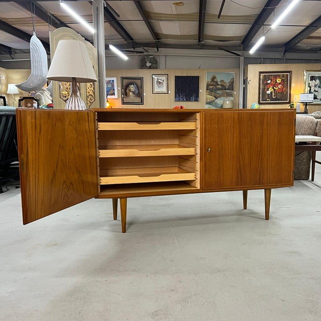 Poul Hundevad 54.5 Inch Danish Modern Teak Credenza For Sale - Image 10 of 15
