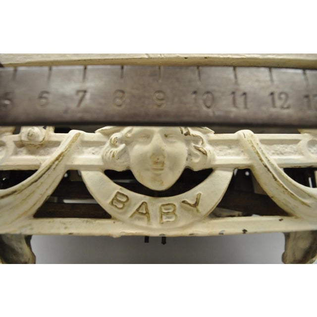 Antique Putzeys & Melot Liège Belgium Neoclassical Style Cast Iron Baby Scale For Sale - Image 9 of 18