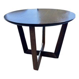 West Elm Stowe Dark Walnut Wood Side Table For Sale