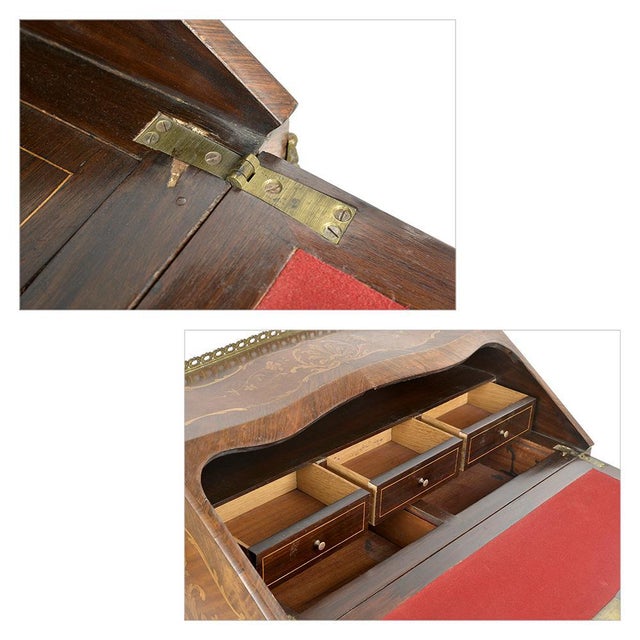 Louis XV Lady's Desk in Floral Marquetry For Sale - Image 6 of 7