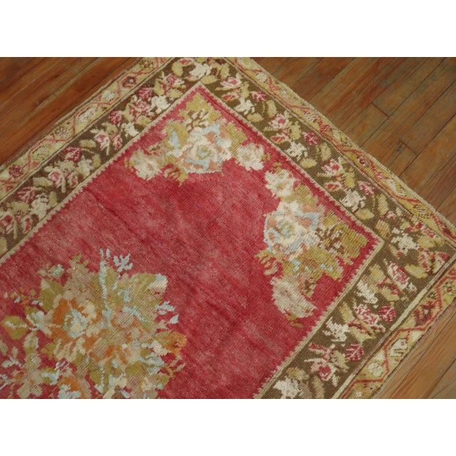 Zabihi Collection Floral Antique Turkish Ghiordes Rug For Sale - Image 4 of 6