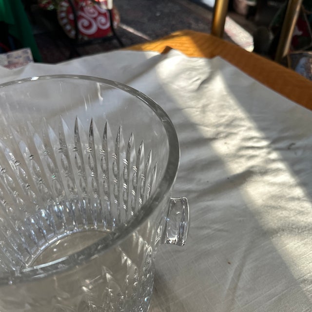 1970s Large Glass Etched Decorative Bowl For Sale - Image 4 of 7