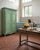 Early 19th Century French Pistache Green Marriage Armoire For Sale - Image 3 of 17