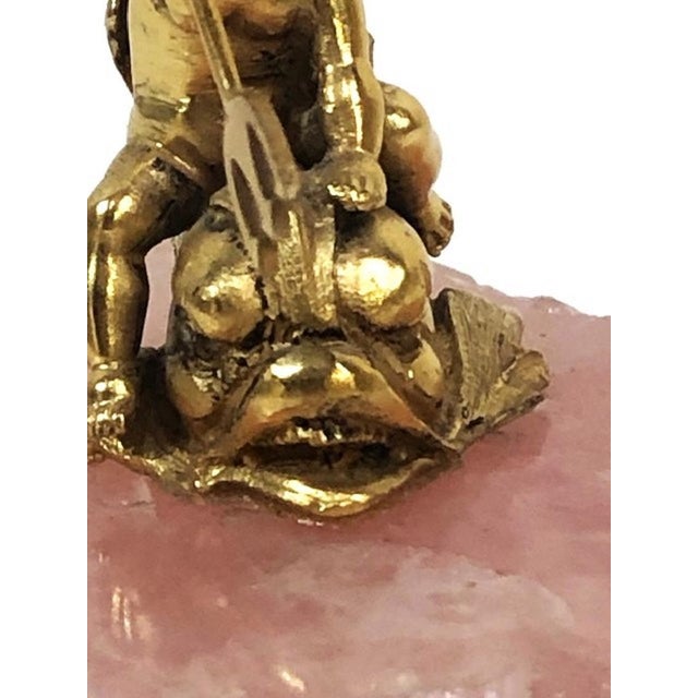 Metal French Belle Époque, Gilt Silver & Rose Quartz Sculptural Paperweight, ca. 1880 For Sale - Image 7 of 9