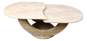 Vintage Two-Tier Travertine Coffee Table, 1970s