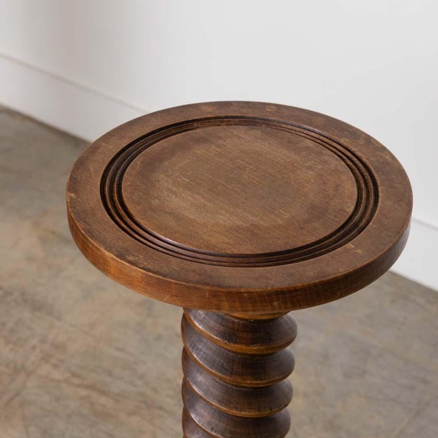 1940s French Twisted Wood Pedestal Table For Sale In Los Angeles - Image 6 of 11