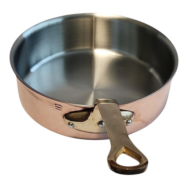Mauviel Williams Sonoma Vintage Copper Ten Inch Saute Pan For Sale