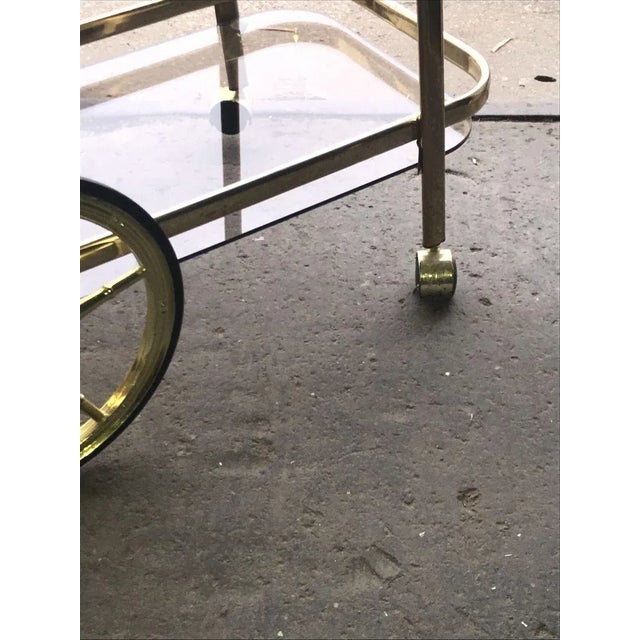 French Brass Two-Tier Bar Cart, 1960s For Sale - Image 6 of 7