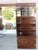 1970s 1970s Campaign Vintage Henredon Oak Wall Unit With Marble Counter and Mirrored Cabinets For Sale - Image 5 of 17