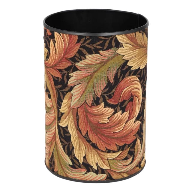 Acanthus & Lily Autumn Tapestry Waste Bin For Sale