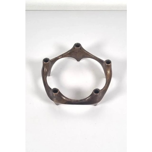 Brutalist Bronze Brutalist Candle Holder For Sale - Image 3 of 7