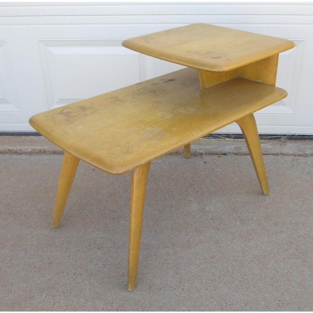 Heywood-Wakefield 1940s Heywood Wakefield 2 Tier Step Side Table For Sale - Image 4 of 18