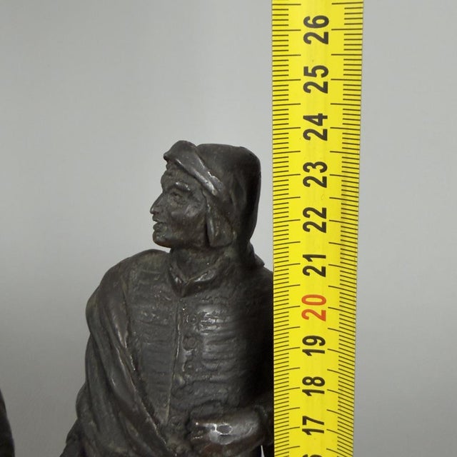 Antique Bronze of Dante Alighieri and Beatrice, 19th Century For Sale - Image 11 of 12
