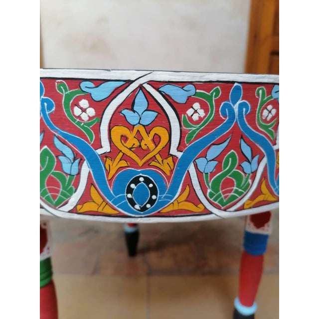 2020s Moroccan Artisanal Table, Round Wooden Table For Sale - Image 5 of 9