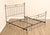 High Quality Contemporary King Size Metal Bed Frame Featuring A Brushed Nickel Finish With Contrasting Brass Ball Finials...