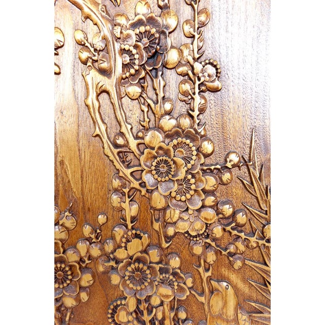 Carved Wooden Panels with Floral and Animal Decorations, Indochina / Vietnam, Early 20th Century, Set of 3 For Sale - Image 12 of 17