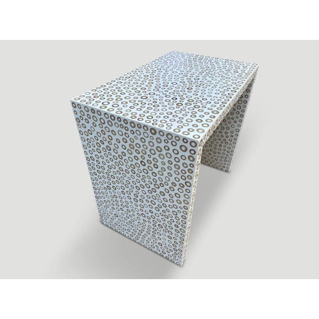 Andrianna Shamaris Bamboo and White Resin Console or Desk For Sale - Image 11 of 18