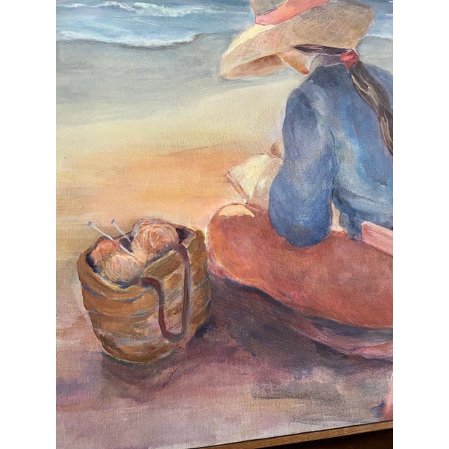 Summer at the Beach Acrylic Painting, Bohemian Style, Signed, 1980s For Sale In San Francisco - Image 6 of 14