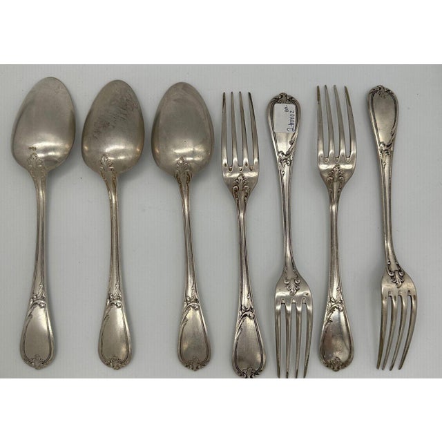 Baroque 19th Century French l'Alfénide Christofle/Charles Halphen Silver-Plate Flatware With Ladle For Sale - Image 3 of 18