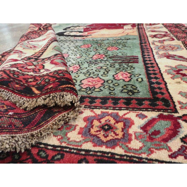 Burgundy Galerie Shabab Collection Mid-20th Century Caucasian Karabagh Pictorial Rug For Sale - Image 8 of 8