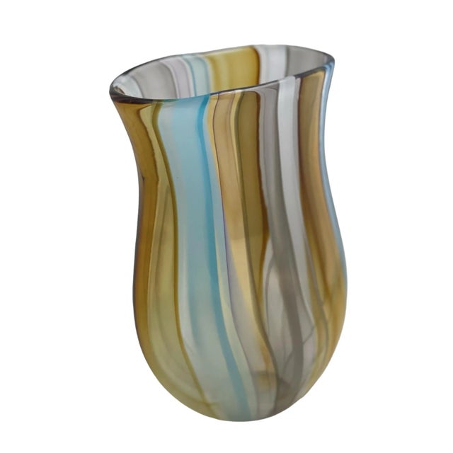 2000 - 2009 Hand Blown Murano-Style Glass Tiki Beach Inspired Flower Vase by Designer Karen Curtis For Sale - Image 5 of 10