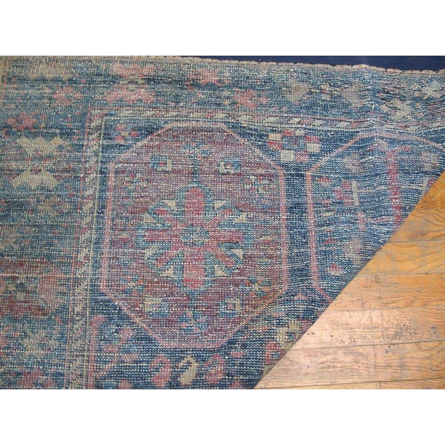 1920s Blue Navy Geometric Tribal Antique Persian Bakhtiari Rug 5'2" X 10' Handknotted Wool Carpet For Sale In New York - Image 6 of 6