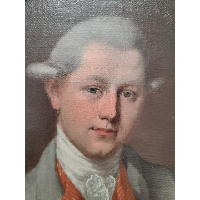 Realism Antique Oil Painting Portrait of a Handsome 18th Century British Gentleman For Sale - Image 3 of 16