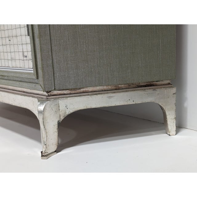 Wood Vintage Silver Textured Wardrobe For Sale - Image 7 of 18