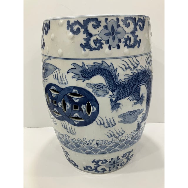 1990s Chinese Hand Painted Garden Seat Late 20th Century For Sale - Image 5 of 6