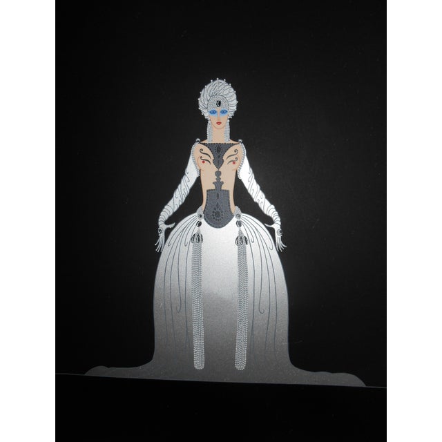 1980s 1986 "Kissing" Art Deco Embossed Serigraph Signed and Numbered 144/300 by Erte For Sale - Image 5 of 5