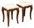 Pair of 19th Century Italian Walnut Stools with Cabriole Legs and New Upholstery For Sale