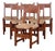 Vintage French Straw-Seated Wooden Chairs, 1950, Set of 6 For Sale