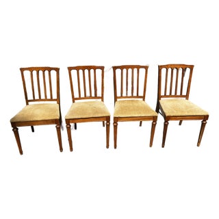 1970s Fluted Neoclassical Design Dining Chairs Entertaining Style- Set of 4 For Sale