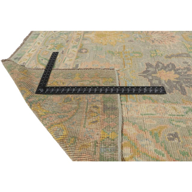 Vintage Colorful Gray Modern Oushak Rug - 08'09 X 12'08 For Sale In Dallas - Image 6 of 9
