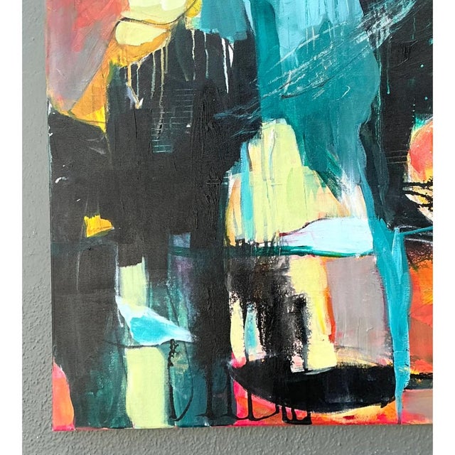 Vintage Abstract Expressionist Oil Painting on Canvas For Sale - Image 12 of 12