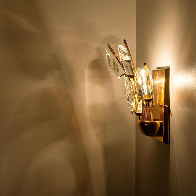 Crystal Gilded Brass Sconces from Stillkronen, 1975 For Sale - Image 11 of 18