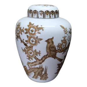 Vintage MCM Porcelain Japanese Ginger Jar With Lid