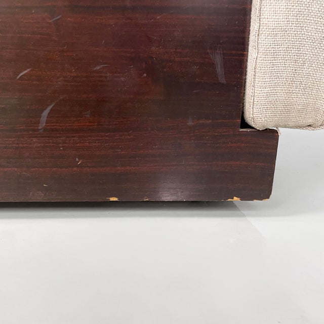 Modern Italian Rectangular Pouf in Wood and Beige Fabric, 1970s For Sale - Image 13 of 17