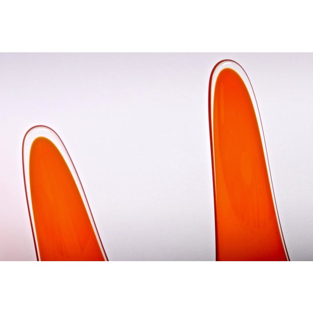 Mid-Century Modern 1960s Tall Viking Epic Taperglow Tangerine Art Glass Candle Sticks- a Pair For Sale - Image 3 of 6