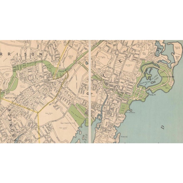 Black Large Decorative Map of Westchester County New York, 1931 For Sale - Image 8 of 11