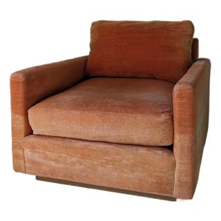 Mid 20th Century Milo Baughman for Thayer Coggin Orange Cube Chair For Sale