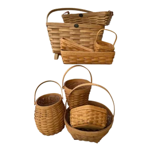 Vintage Lot of 9 Peterboro/Longaberger Handwoven Baskets