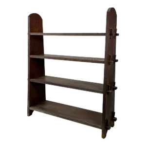 Antique Arts and Crafts Mission Oak Wood Bookcase Roycroft Style