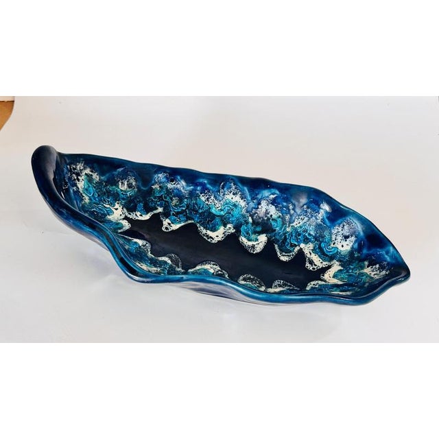 Large Ceramic Blue Vide Poche, France, 1960s For Sale - Image 10 of 11